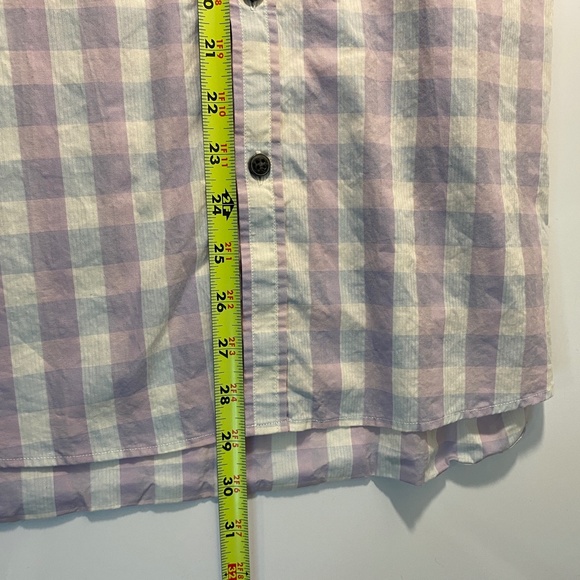 Japanese Koolbiz Button down shirt purple short sleeve XXL plaid - Picture 7 of 8